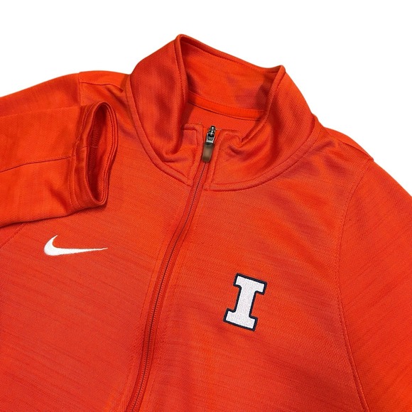 Nike Dri Fit Illinois Fighting Illini Full Zip Mock Neck Sweater Mens Medium - Picture 1 of 10